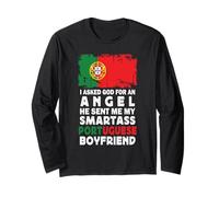 Funny Smartass Portuguese Boyfriend Portugal Flag Maglia a Manica