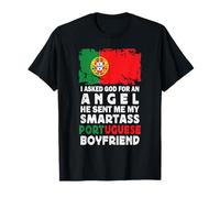Funny Smartass Portuguese Boyfriend Portugal Flag Maglietta