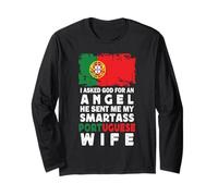 Funny Smartass Portuguese Wife Portugal Flag Spouses Maglia a Manica