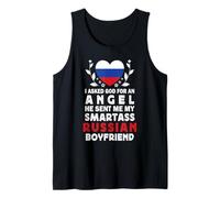 Funny Smartass Russian Boyfriend Russia Flag Canotta