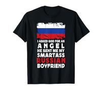 Funny Smartass Russian Boyfriend Russia Flag Maglietta