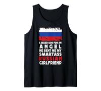 Funny Smartass Russian Girlfriend Russia Flag Canotta