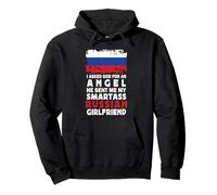 Funny Smartass Russian Girlfriend Russia Flag Felpa con Cappuccio