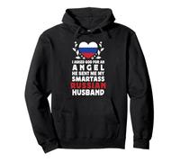 Funny Smartass Russian Husband Russia Flag Spouses Felpa con Cappuccio