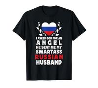 Funny Smartass Russian Husband Russia Flag Spouses Maglietta