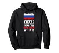 Funny Smartass Russian Wife Russia Flag Spouses Felpa con Cappuccio
