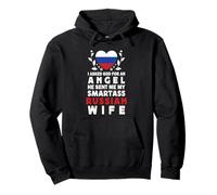 Funny Smartass Russian Wife Russia Flag Spouses Felpa con Cappuccio
