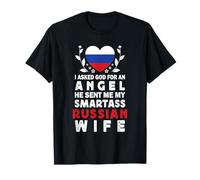 Funny Smartass Russian Wife Russia Flag Spouses Maglietta