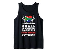 Funny Smartass South African Boyfriend South Africa Flag Canotta