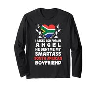 Funny Smartass South African Boyfriend South Africa Flag Maglia a Manica