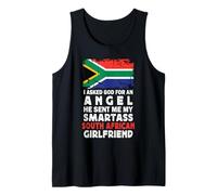 Funny Smartass South African Girlfriend South Africa Flag Canotta
