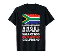 Funny Smartass South African Girlfriend South Africa Flag Maglietta