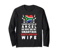 Funny Smartass South African Wife South Africa Flag Spouses Maglia a Manica