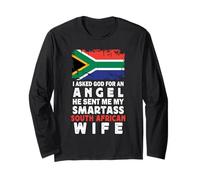 Funny Smartass South African Wife South Africa Flag Spouses Maglia a Manica