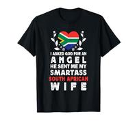 Funny Smartass South African Wife South Africa Flag Spouses Maglietta