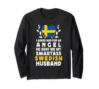 Funny Smartass Swedish Husband Sweden Flag Spouses Maglia a Manica