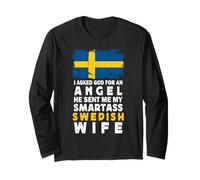Funny Smartass Swedish Wife Sweden Flag Spouses Maglia a Manica