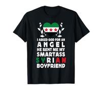Funny Smartass Syrian Boyfriend Syria Flag Maglietta