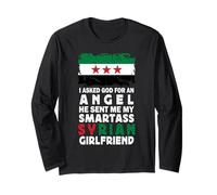 Funny Smartass Syrian Girlfriend Syria Flag Maglia a Manica