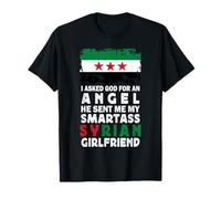Funny Smartass Syrian Girlfriend Syria Flag Maglietta