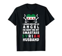 Funny Smartass Syrian Husband Syria Flag Spouses Maglietta