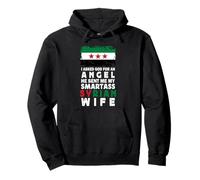 Funny Smartass Syrian Wife Syria Flag Spouses Felpa con Cappuccio