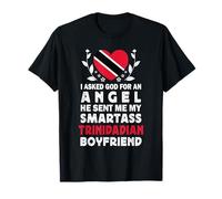 Funny Smartass Trinidadian Boyfriend Trinidad Flag Maglietta
