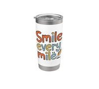 Funny Smile Every Mile Cool Running Runner Saying Citazione Bicchiere termico in acciaio inox doppia parete