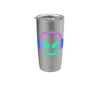 Funny SmilingFace DJ Mallow - Graziose cuffie viola/blu Bicchiere termico in acciaio inox doppia parete