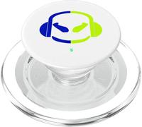 Funny SmilingFace DJ Malva - Carino due colori blu/giallo PopSockets PopGrip per MagSafe