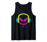 Funny SmilingFace DJ Malva - Simpatiche Cuffie Gialle/Blu Canotta