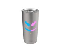 Funny SmilingFace Multi Colori Rosa|Blu Bicchiere termico in acciaio inox doppia parete