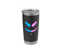 Funny SmilingFace Multi Colori Rosa|Blu Bicchiere termico in acciaio inox doppia parete