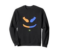 Funny SmilingFace Pastello Arancione|Blu Felpa