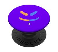 Funny SmilingFace Pastello Arancione|Blu PopSockets PopGrip Adesivo
