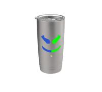 Funny SmilingFace Verde|Blu Bicchiere termico in acciaio inox doppia parete