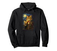 Funny Smoking Cat Meme Artwork Vintage Tabby Cat in Suit Felpa con Cappuccio