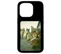 Funny Smoking Cat Meme Cigarette Cat Hilarious Cats Gang Custodia per iPhone 15 Pro