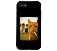 Funny Smoking Cat Meme Cigarette Cat Hilarious Cats Gang Custodia per iPhone SE (2020) / 7/8
