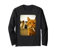 Funny Smoking Cat Meme Cigarette Cat Hilarious Cats Gang Maglia a Manica