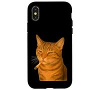 Funny Smoking Cat Meme Cigarette Grunge Aesthetic Custodia per iPhone X/XS