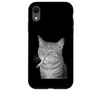 Funny Smoking Cat Meme Cigarette Grunge Aesthetic Custodia per iPhone XR