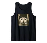 Funny Smoking Cat Meme Cigarette Grunge Beanie Aesthetic Canotta