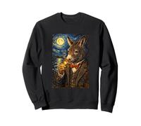 Funny Smoking Donkey Meme Cigarette Jackass Donkey in Suit Felpa