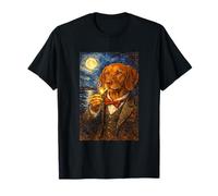 Funny Smoking Vizsla Artwork Vintage Dog Meme in Suit Maglietta