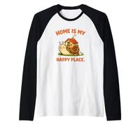 Funny Snail Cozy Shell Home è Il Mio Posto Felice Maglia con Maniche Raglan