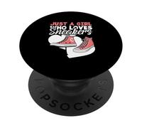 Funny Sneaker Head Solo una ragazza che ama le scarpe da ginnastica PopSockets PopGrip Adesivo