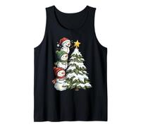 Funny Snowmen Topper Stack Decorating Christmas Tree Cute Canotta