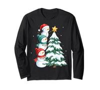 Funny Snowmen Topper Stack Decorating Christmas Tree Cute Maglia a Manica