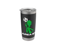 Funny Soccer Alien Storm Area 51 Extraterrestrial UFO Bicchiere termico in acciaio inox doppia parete